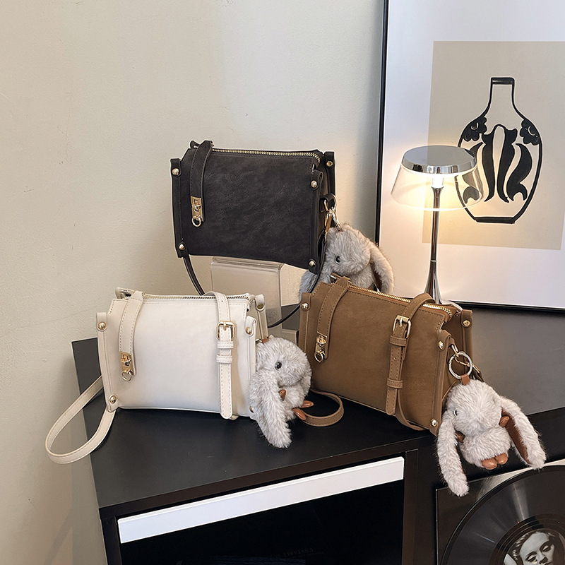 Geantă crossbody, formă pătrată, PU material, fermoar, iarnă 2025