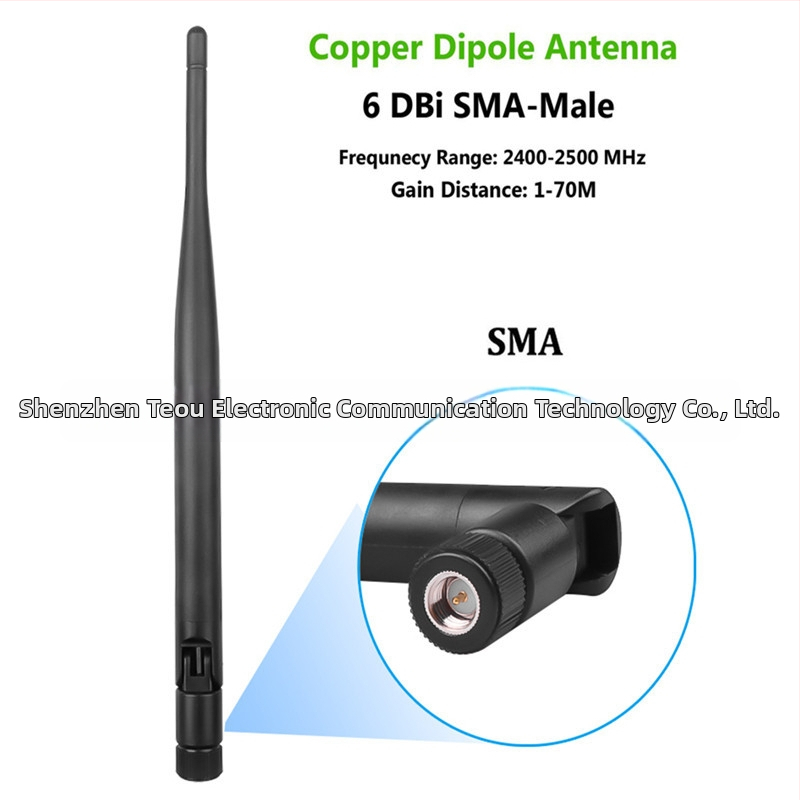2.4/5/5.8 GHz dvojpásmová Glue Stick anténa, zisk 6 dBi, výstupná impedancia 75 Ω, SWR ≤ 1.5