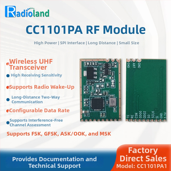 CC1101 RF SPI 433MHz transceiver modulis ar augstu jaudu PA/LNA industrijas vadībai un bezvadu sensoriem