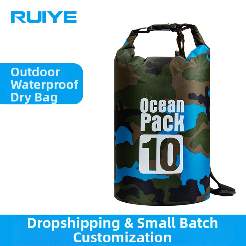 Outdoorová nepremokavá taška s camo vzorom, vedro štýlu na rafting a uskladnenie, ľahká polyesterová plávacia taška