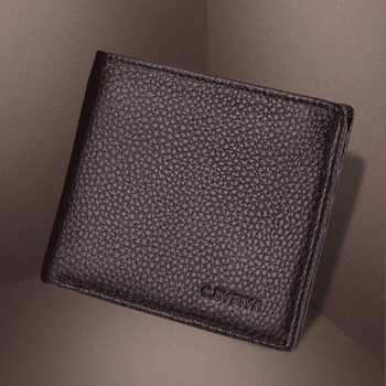 C.DYRIYA Muški kompaktni novčanik od prave kože, prvi sloj goveđe kože, zatvarač, velika kapacitеt, podstava od poliestera, za svakodnevnu upotrebu