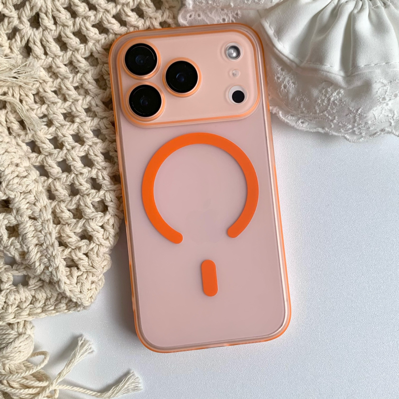 Carcasă pentru telefon — ultra-subțire, efect Ice Mist cu prindere magnetică și finisaj cu senzație de piele; protecție anti-cadere, anti-zgâriere, rezistentă la praf, personalizabilă pentru seria iPhone