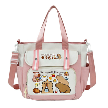 Capybara torba za učenike osnovne škole, ramenska torba velike kapacitete, dopunska torba, unisex