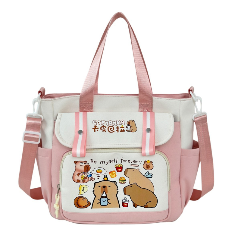 Capybara torba za učenike osnovne škole, ramenska torba velike kapacitete, dopunska torba, unisex