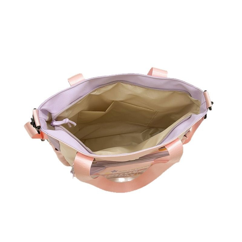 Nylonból készült crossbody táska lányoknak iskolai használatra, rajzfilm-stílus, kopásálló, csökkenti a terhelést, tárolható, poliészter bélés