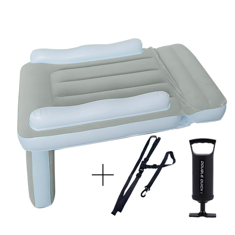 Bērnu piepūšamais automašīnas matracis aizmugurējai sēdei, saliekams, ar bieza flokēta virsma, universāla saderība, manuāla piepumpēšana, piemērots automobiļiem, vilcieniem un lidmašīnām