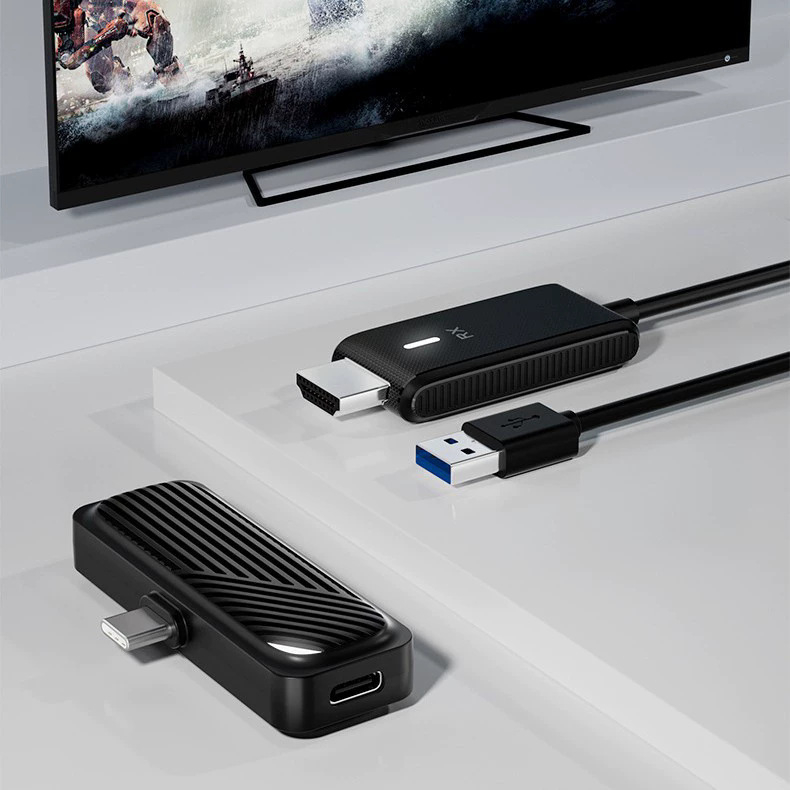 Type-C bežični komplet za zrcaljenje zaslona za TV/projektor — 1080p HDMI, WiFi, Kompatibilan s iOS-om, Pošiljatelj i Prijemnik