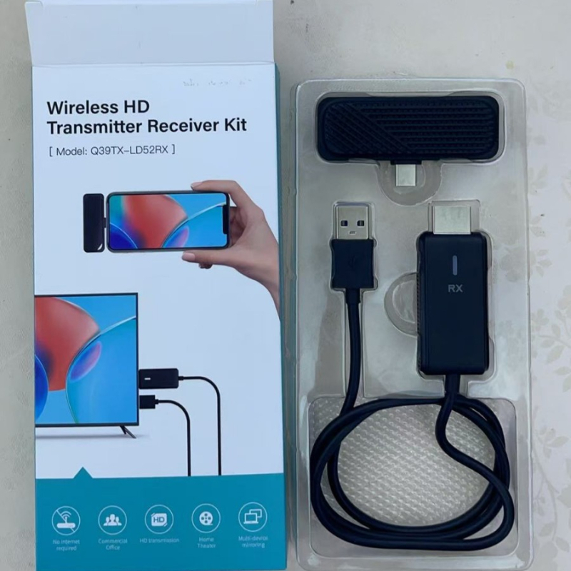 Type-C bežični komplet za zrcaljenje zaslona za TV/projektor — 1080p HDMI, WiFi, Kompatibilan s iOS-om, Pošiljatelj i Prijemnik