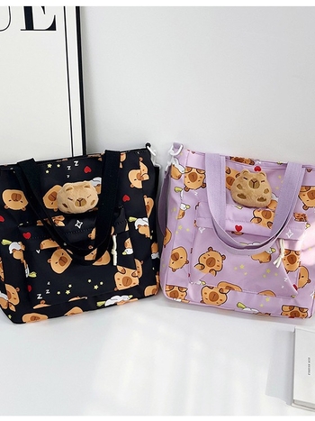 Školska torba preko ramena, najlon vanjski materijal, podstava od poliestera, uzorak anime karikatūra, dječji i slatki stil, otporna na habanje za školsku upotrebu