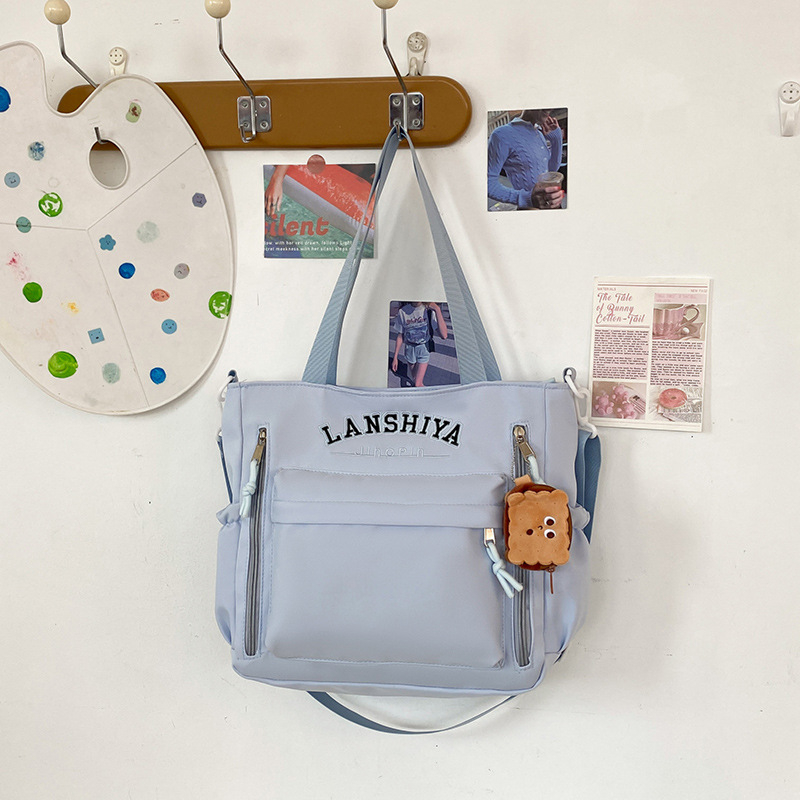 Torba Tote od Oxford platna, s više džepova, velika kapaciteta, prozračna podstava od poliestera, za učenice (srednja škola i viša)