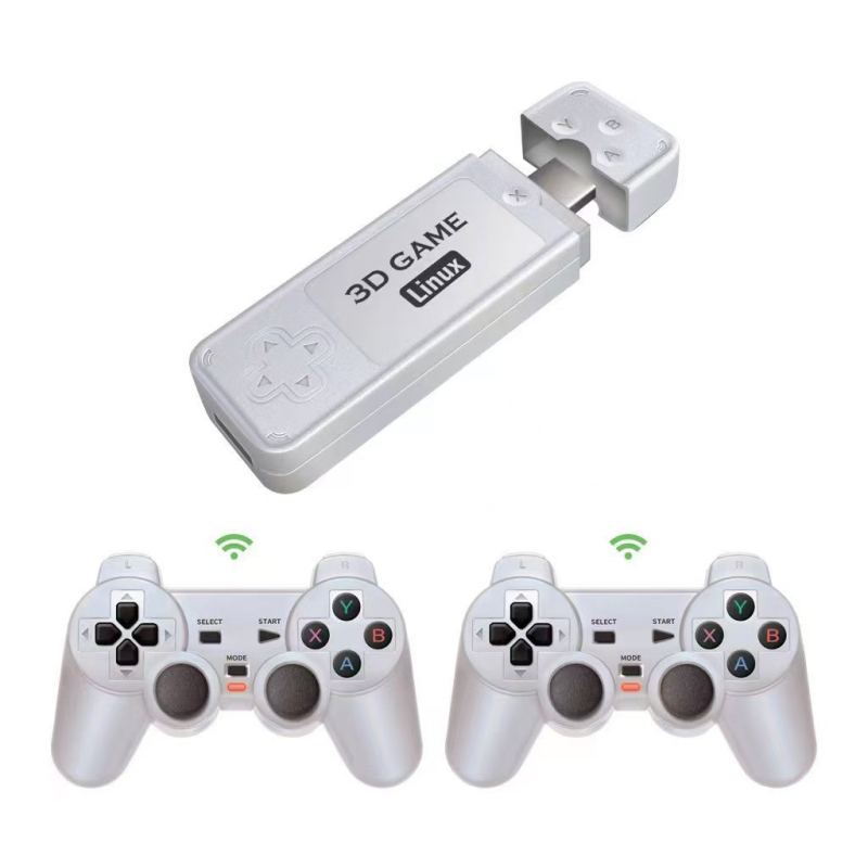 Y6/Y9 TV igračk-konзola s HDMI, 64GB, bežični kontroler (2.4G Bluetooth), 3D nostalgični stil, za dva igrača, 12+