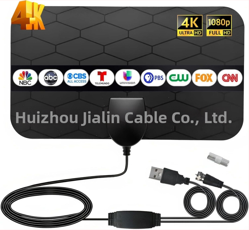 Iekštelpu un āra HD digitālā TV antena, mini režģa dizains, 4K/1080P DVB-T2 atbalsts
