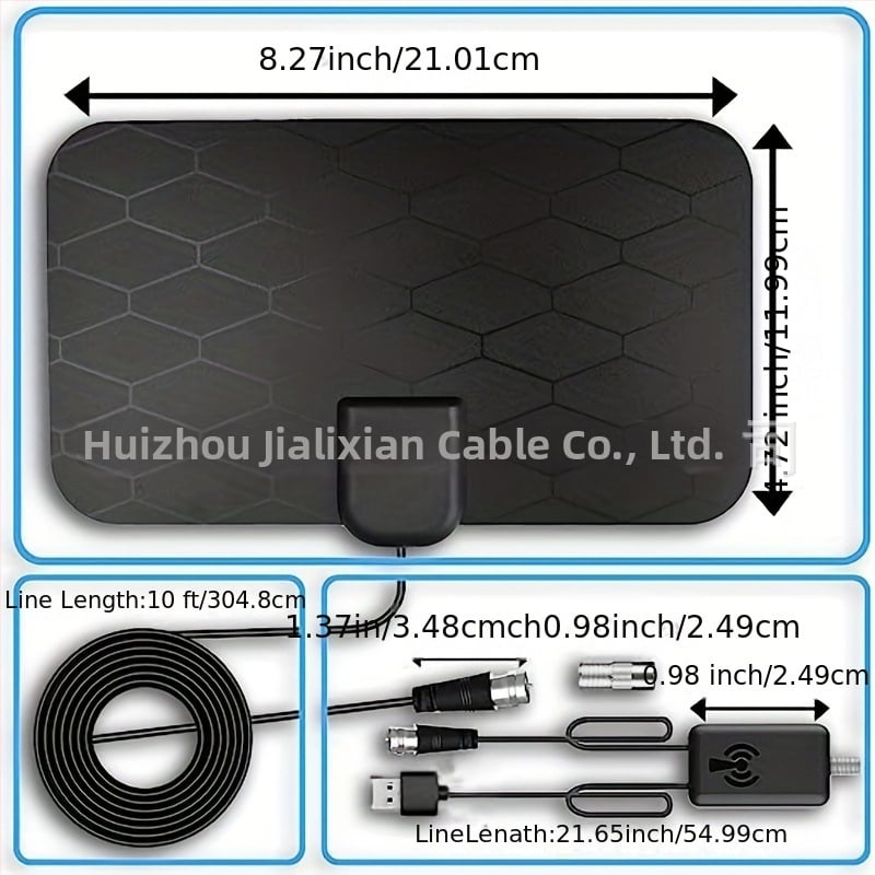 Iekštelpu un āra HD digitālā TV antena, mini režģa dizains, 4K/1080P DVB-T2 atbalsts