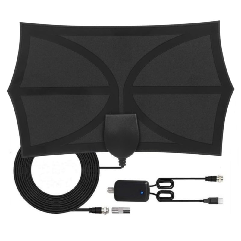 Antena TV hexagonală cu DVB-T/DVB-T2, amplificator, VHF/UHF/FM pentru televiziune digitală