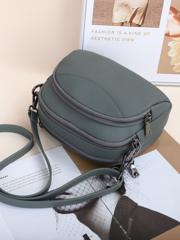 Leap Up ženska kožna crossbody torba, prva slojevita koža, horizontalan kvadratni oblik, unutarnji džepovi sa zipom i džep za telefon, poliester-cotton podstava, jedna naramenica