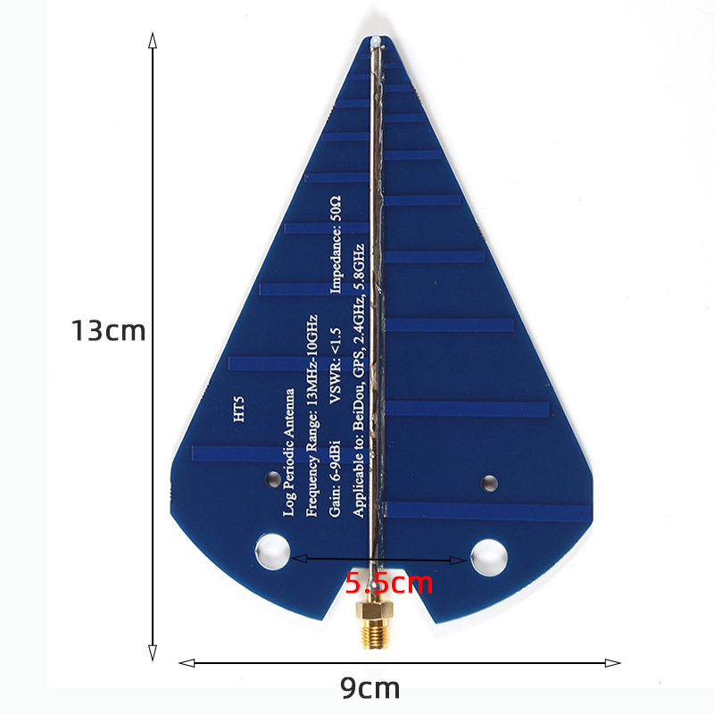 HT5 UWB logaritamska periodična antena, raspon 1300–10000 MHz, puni domet, visok dobitak, usmjerena prijemna antena