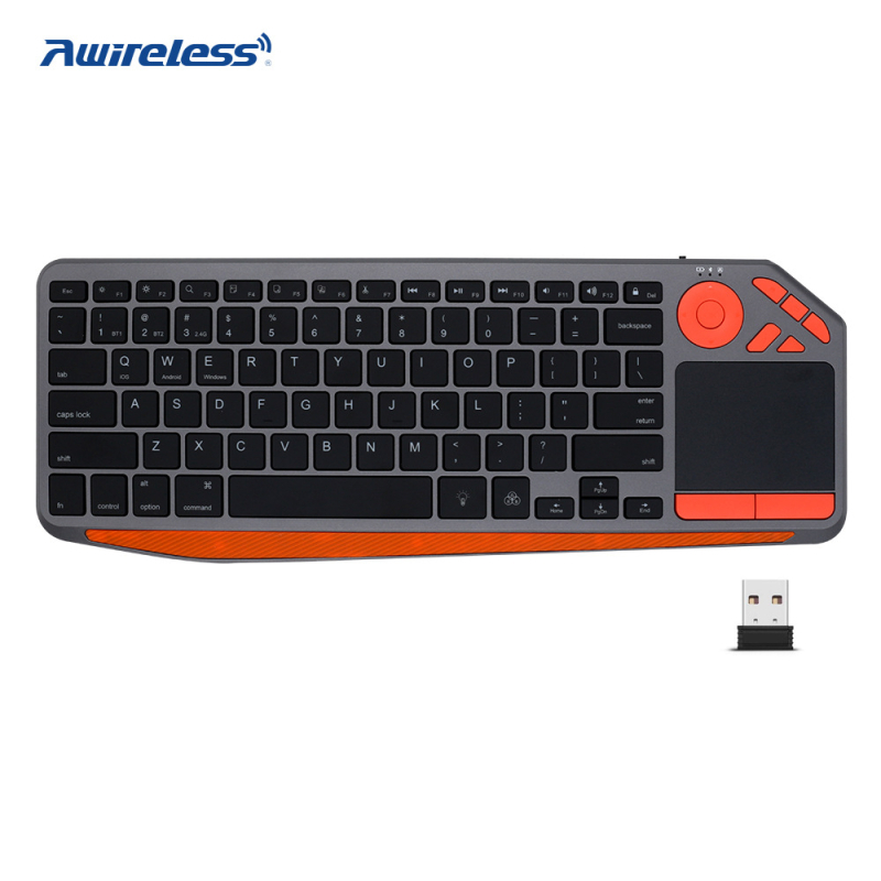 Bežična tipkovnica BK9801T s Bluetoothom i dvostrukim načinom 2.4G, dodirne tipke, ergonomski dizajn, multimedijske tipke, OEM kompatibilno