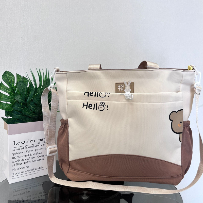 Velvet dream platnena studentska torba preko ramena - anime uzorak, ulični stil, unisex (platnni materijal, poliester podstava, izvanškolske aktivnosti)