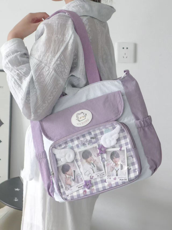 Torba preko ramena velikog kapaciteta, najlon, podstava od poliestera, lagana, unisex