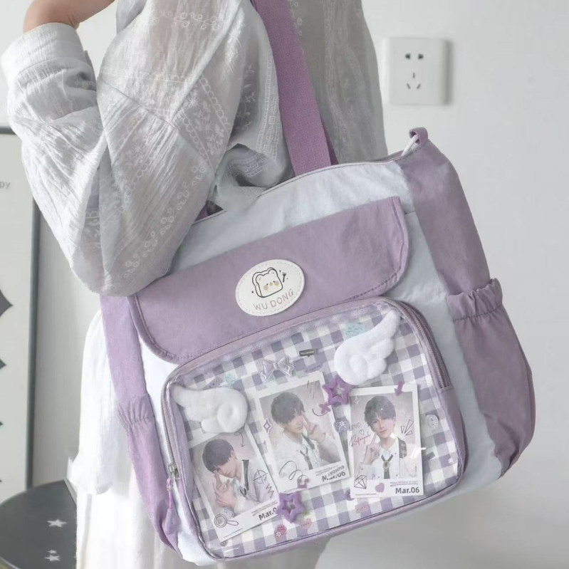 Torba preko ramena velikog kapaciteta, najlon, podstava od poliestera, lagana, unisex