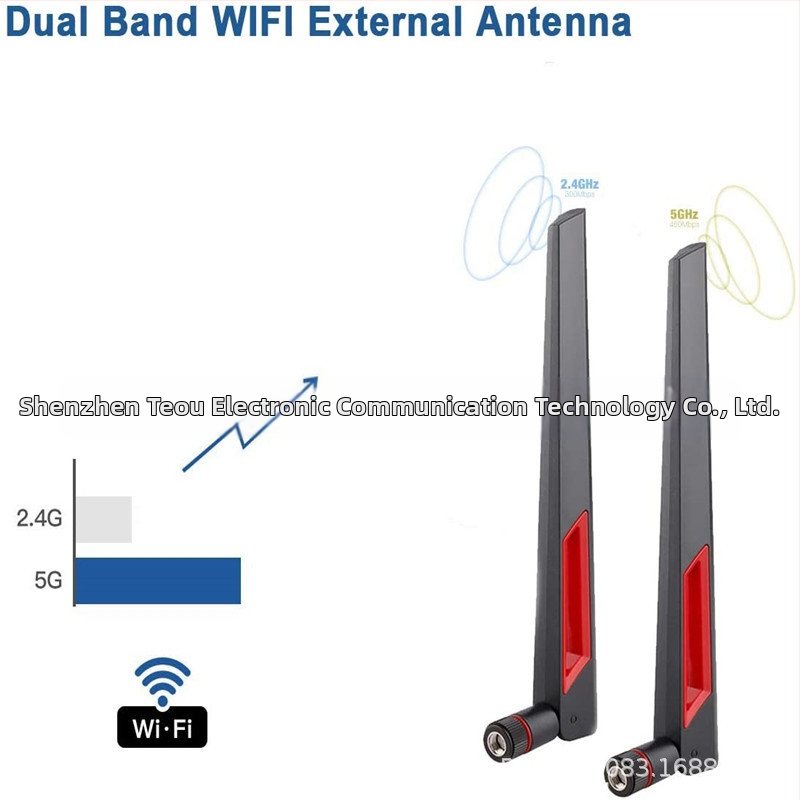 Divkanāla Wi‑Fi antena ASUS AC88U/AC68U, 2.4/5.8 GHz, caur sienu, 10 dBi ieguve, SMA vīriešu savienotājs, SWR ≤ 1.2