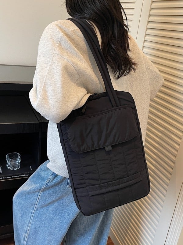 Geantă pentru notebook cu protecție împotriva furtului, exterior din nylon, stil urban minimalist, brand Nothing, căptușeală din bumbac