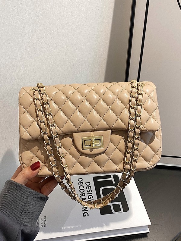 Torba u Chanel stilu, kvadratna mala torba s lancem, za žene, ljeto 2025, preklopni zatvarač, za ramenu ili crossbody