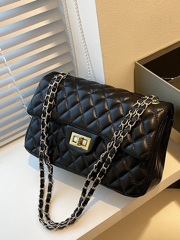 Torba u Chanel stilu, kvadratna mala torba s lancem, za žene, ljeto 2025, preklopni zatvarač, za ramenu ili crossbody