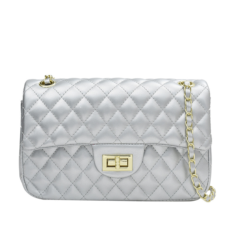 Torba u Chanel stilu, kvadratna mala torba s lancem, za žene, ljeto 2025, preklopni zatvarač, za ramenu ili crossbody