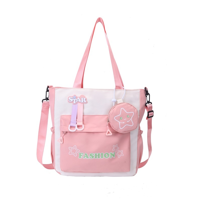 Geantă crossbody din nylon pentru elevi – ultra-ușoară, respirabilă, culoare solidă, căptuțită cu poliester, pentru școală