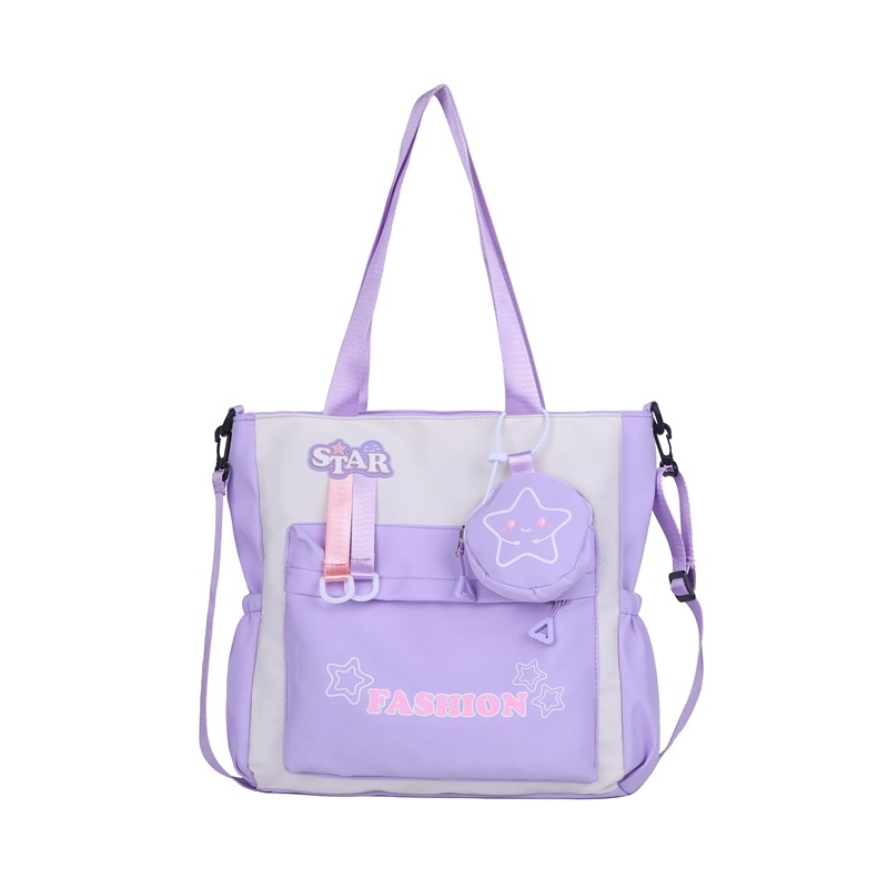 Geantă crossbody din nylon pentru elevi – ultra-ușoară, respirabilă, culoare solidă, căptuțită cu poliester, pentru școală