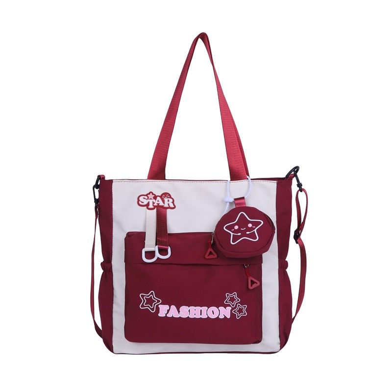 Geantă crossbody din nylon pentru elevi – ultra-ușoară, respirabilă, culoare solidă, căptuțită cu poliester, pentru școală