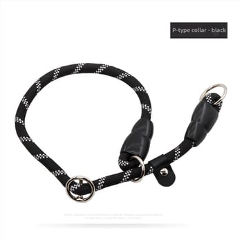 Guler pentru câine și lesă de dresaj din nylon, model monocrom, brand Youbaolong