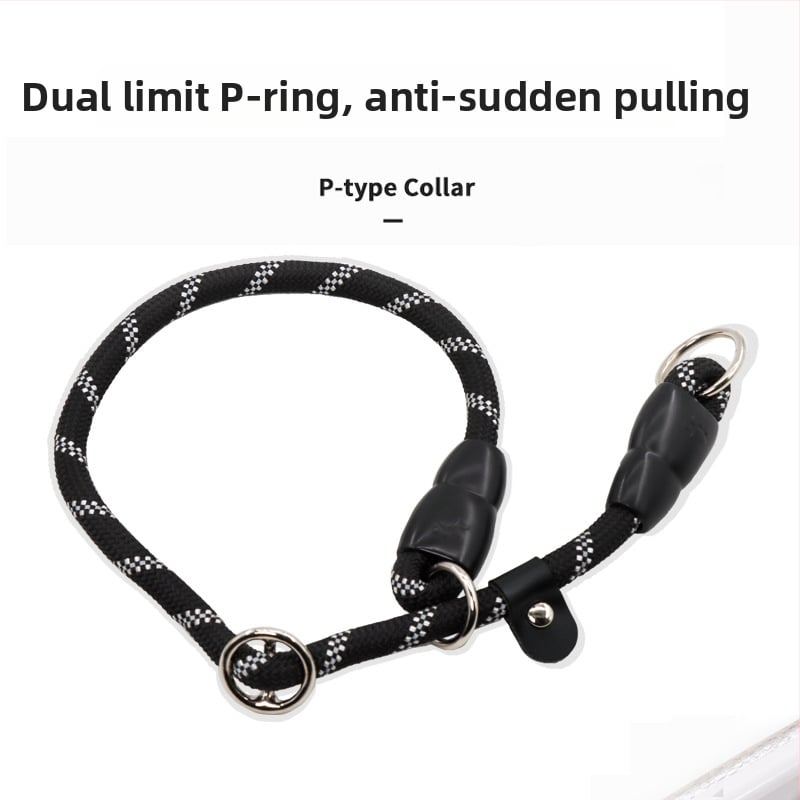 Guler pentru câine și lesă de dresaj din nylon, model monocrom, brand Youbaolong