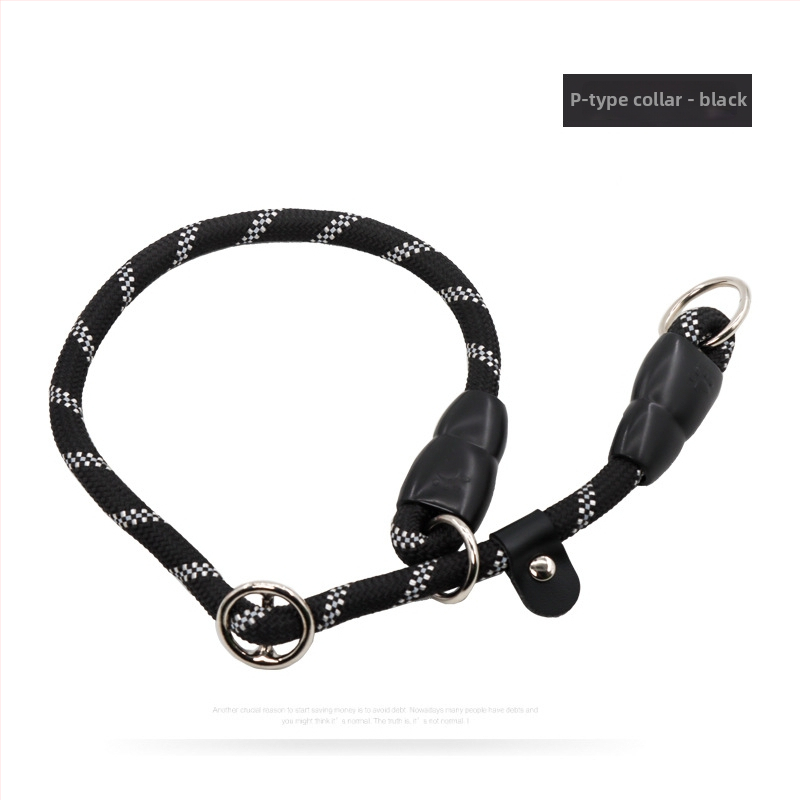 Guler pentru câine și lesă de dresaj din nylon, model monocrom, brand Youbaolong