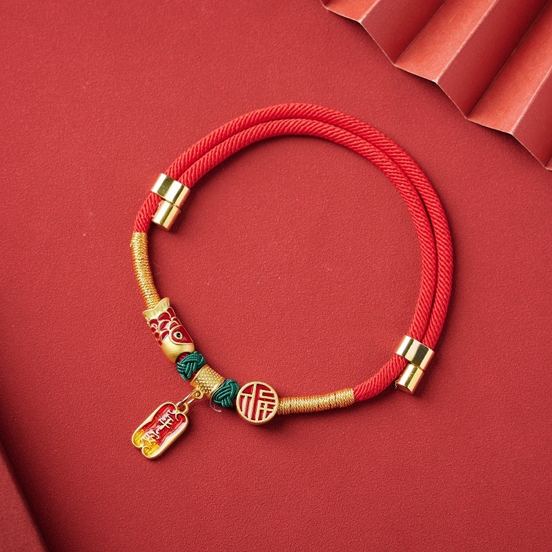 Kézzel szőtt nylonos háziállatnyakörv hosszú élet medállal, állítható, macskáknak és kutyáknak, kínai stílusú