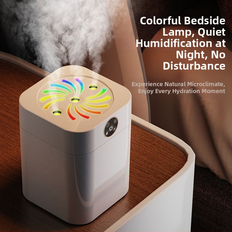 Guļamistabas gaisa mitrinātājs klusu darbībā, 10 litru tvertne, 3 miglas izplūdes, aromaterapijas funkcija, izslēgšanas aizsardzība, darbība ar sausām baterijām, nerūsējoša tērauda korpuss