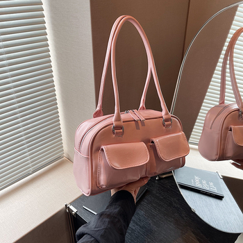 Geantă subraț, piele PU, stil coreean, formă verticală, fermoar, buzunar intern pentru telefon