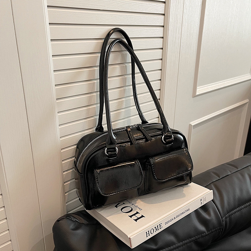 Geantă subraț, piele PU, stil coreean, formă verticală, fermoar, buzunar intern pentru telefon