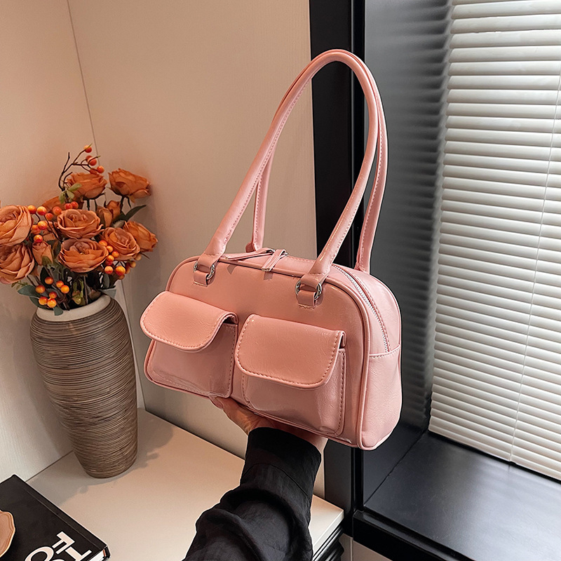 Geantă subraț, piele PU, stil coreean, formă verticală, fermoar, buzunar intern pentru telefon