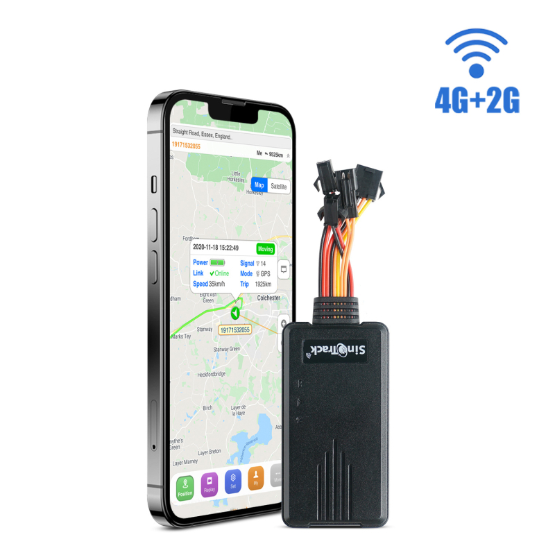 Tracker GPS pentru vehicule 4G+2G ST-906L, IPX5 impermeabil, precizie GPS <10 m, alimentare prin cablu cu antenă încorporată