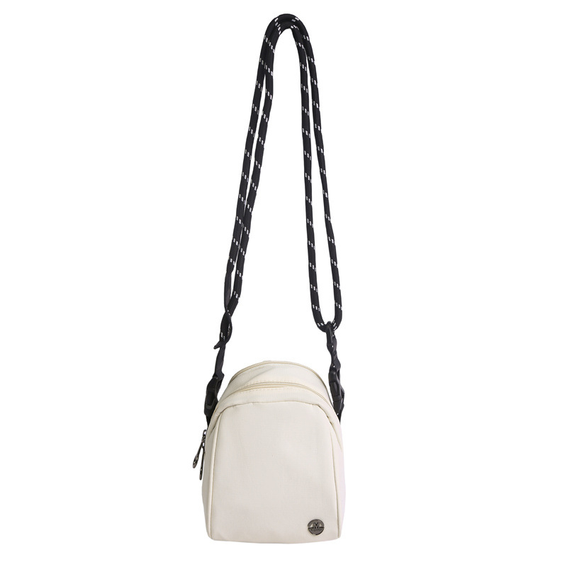 Geantă mini crossbody unisex, în formă de scoică, cu mai multe compartimente (din nailon; fermoar; buzunar interior laminat; curea simplă; căptușeală poliester)