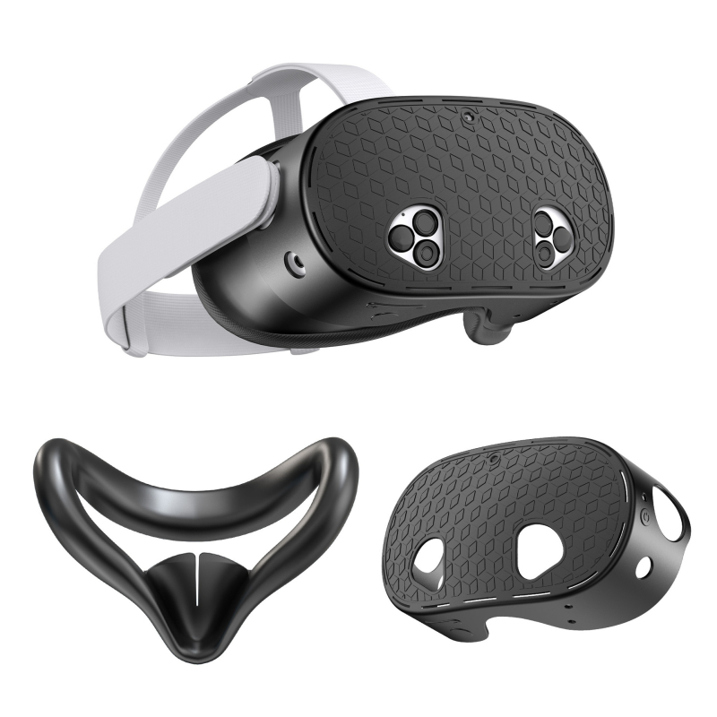Σιλικονούχα μάσκα ματιών για Meta Quest 3S με προστασία φακών, αντίσταση στη σκόνη και γρατσουνιές, μαξιλαράκι μύτης για σκίαση