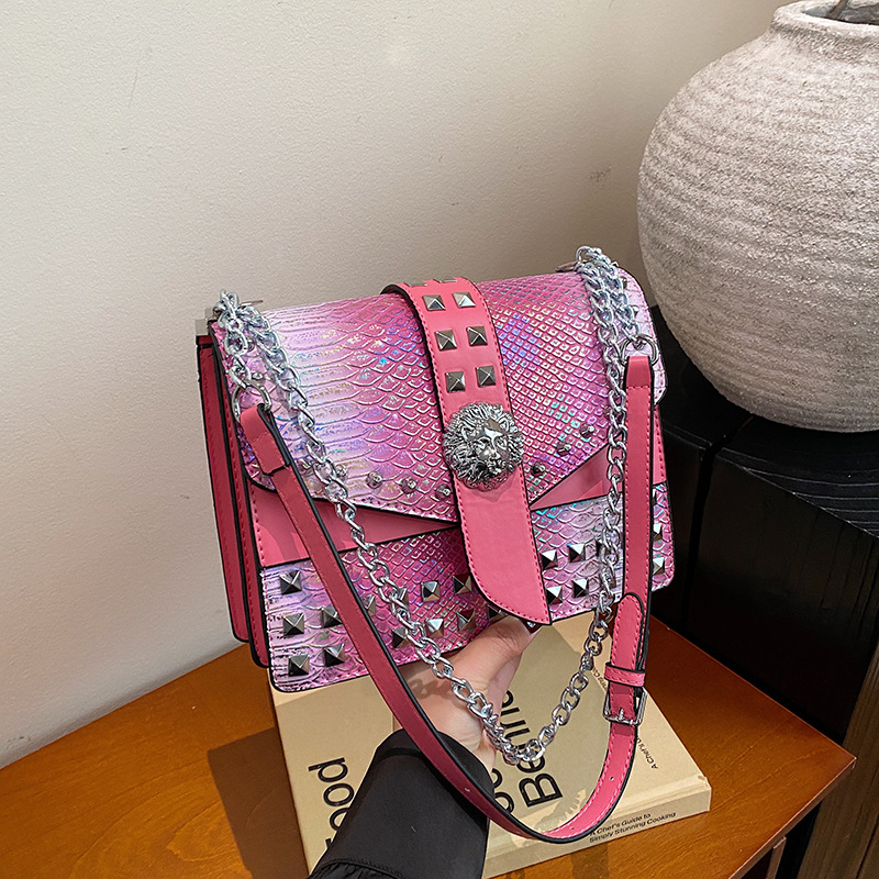 Krokodilski uzor crossbody torba, PU materijal, euro-američki retro stil, zatvaranje kopčom, jedna naramenica
