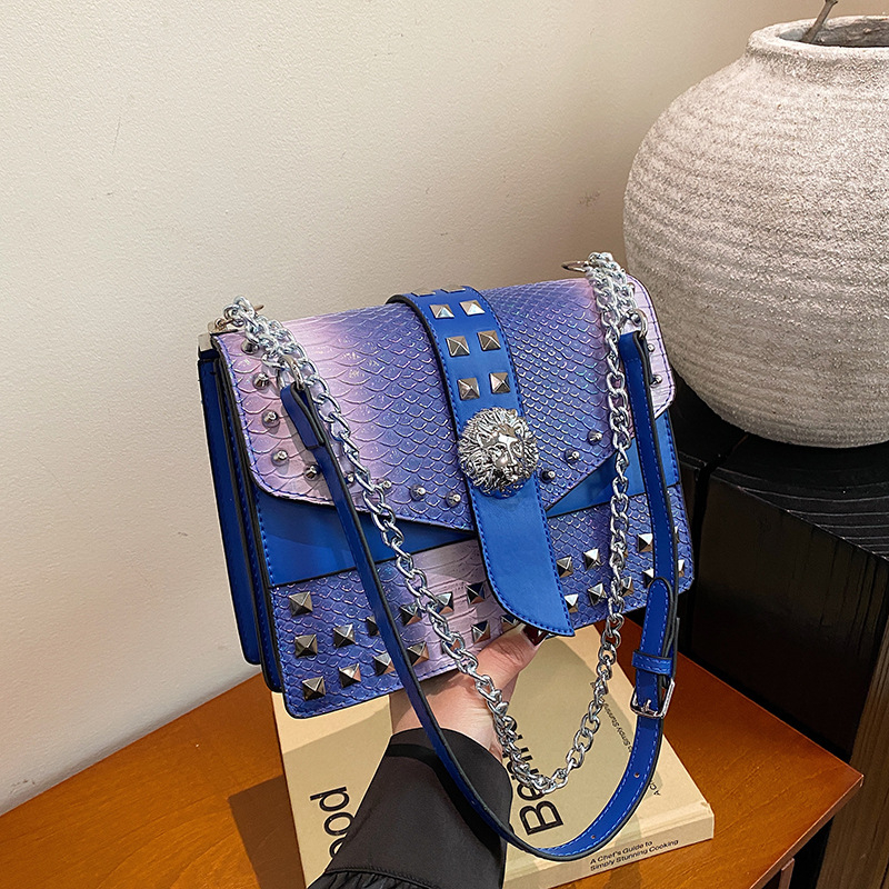 Krokodilski uzor crossbody torba, PU materijal, euro-američki retro stil, zatvaranje kopčom, jedna naramenica
