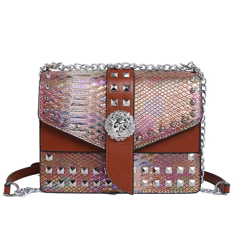 Krokodilski uzor crossbody torba, PU materijal, euro-američki retro stil, zatvaranje kopčom, jedna naramenica