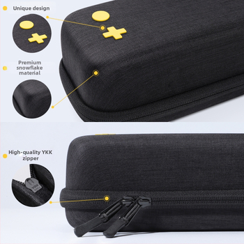 Switch Lite skladovacie puzdro – Snowflake látka, EVA a YKK zips; kompatibilné so Switch Lite; hmotnosť 0.24 kg; EVA horúce lisovanie vzhľad, TPU povrch; balenie: OPP vrecko