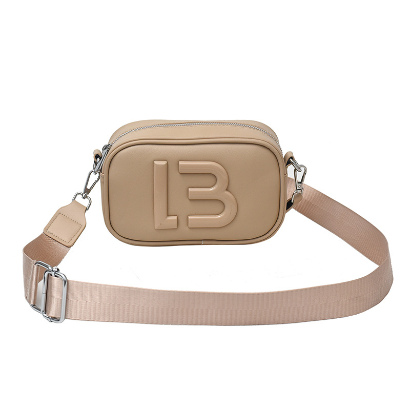 Ženska mini kvadratna crossbody torba, gradski jednostavan stil, PU materijal, horizontalni kvadratni oblik, zatvaranje na zatvarač, podstava od poliesteru, jesen 2025