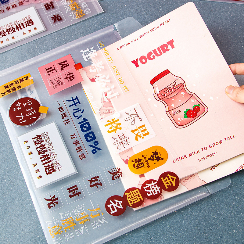 A4 документна чанта с мультяшен дизайн, MOYL, PP, бутонен стил