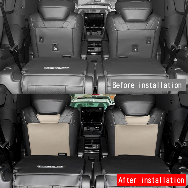 Ādas vidējās rindas aizmugures sēdekļa aizsargpade Toyota Alphard/Vellfire 40 Series, uzstādīšanas atbalsts